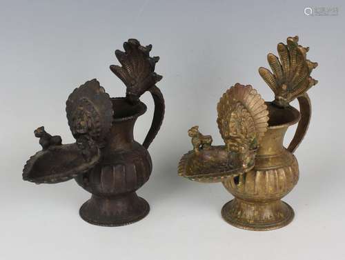 A Nepalese Newar bronze Ganesh Sukunda altar oil lamp vessel