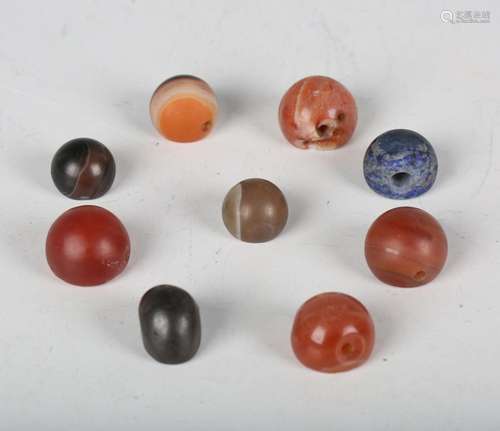 A group of nine Sasanian beads