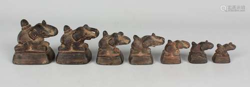 A group of seven Indian bronze weights