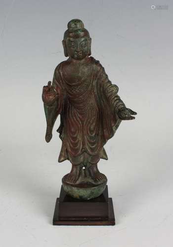 A Chinese bronze figure of Buddha