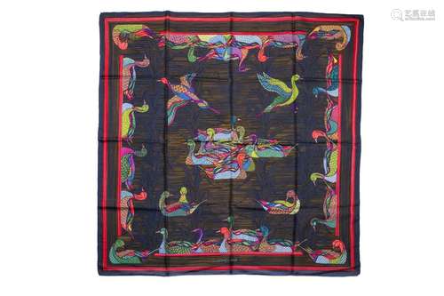 VINTAGE HERMES JACQUARD SILK SQUARE SCARF