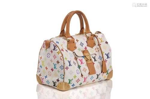 LOUIS VUITTON WHITE MULTICOLOUR MONOGRAM SPEEDY