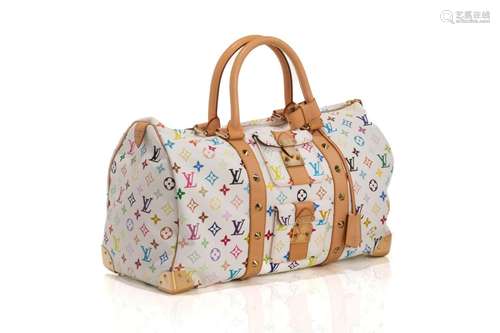 LOUIS VUITTON WHITE MULTICOLOUR KEEPALL 45