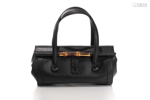 GUCCI BLACK LEATHER BULLET HANDBAG