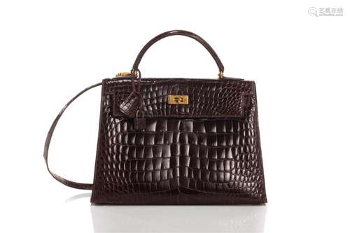 VINTAGE HERMES CROCODILE KELLY BAG