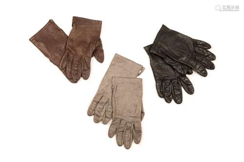 THREE PAIRS OF VINTAGE HERMES LEATHER GLOVES