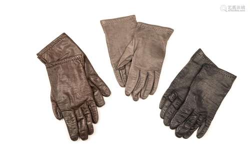 THREE PAIRS OF VINTAGE HERMES GLOVES