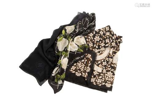 THREE CHANEL SCARVES