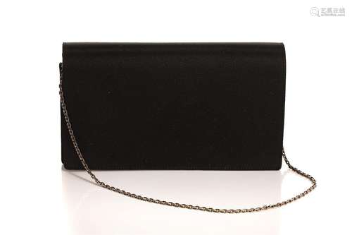 VINTAGE HERMES BLACK SATIN CLUTCH