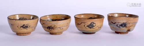 A SET OF FOUR EARLY 20TH CENTURY CHINESE JAPANESE STONEWARE ...