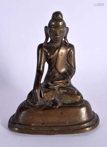 A 19TH CENTURY INDIAN ASIAN BRONZE FIGURE OF A BUDDHA modell...