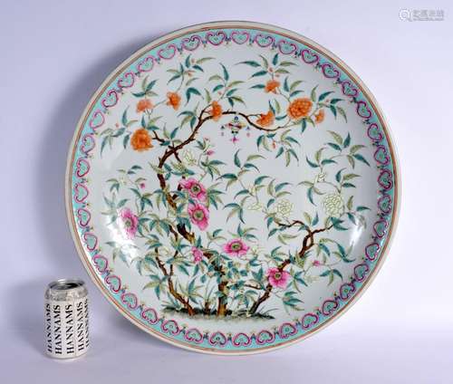 A LARGE CHINESE FAMILLE ROSE PORCELAIN CHARGER Guangxu mark ...