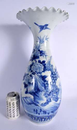 A LARGE 19TH CENTURY JAPANESE MEIJI PERIOD BLUE AND WHITE PO...