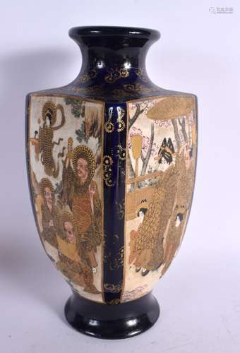 A 19TH CENTURY JAPANESE MEIJI PERIOD SATSUMA POTTERY VASE pa...