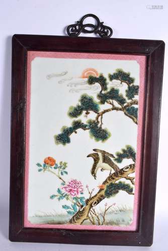 AN EARLY 20TH CENTURY CHINESE FAMILLE ROSE PORCELAIN HANGING...