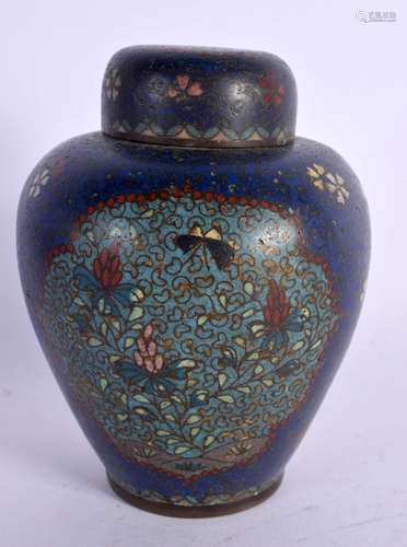 A 19TH CENTURY JAPANESE MEIJI PERIOD CLOISONNE ENAMEL GINGER...