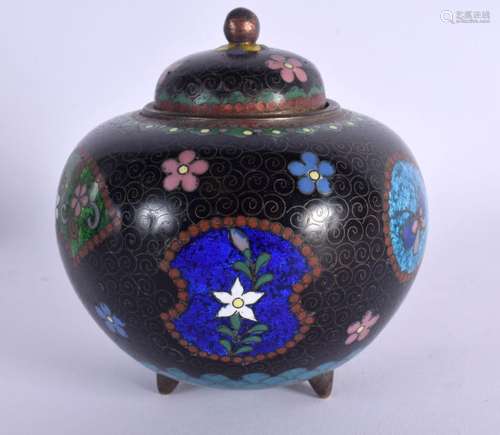 A 19TH CENTURY JAPANESE MEIJI PERIOD CLOISONNE ENAMEL VASE A...