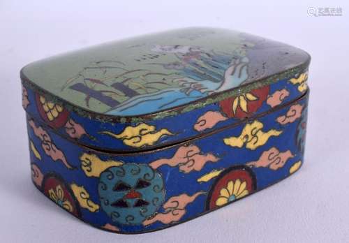 A 19TH CENTURY JAPANESE MEIJI PERIOD CLOISONNE ENAMEL BOX AN...