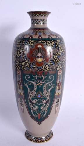 A FINE 19TH CENTURY JAPANESE MEIJI PERIOD CLOISONNE ENAMEL V...