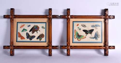 Chinese School (19th Century) Pair, Pith Watercolour, Butter...