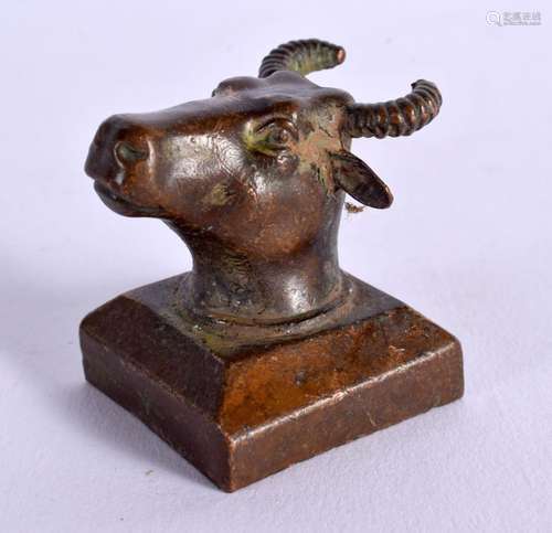 A CHINESE BRONZE RAM SEAL 20th Century. 4 cm x 4 cm.