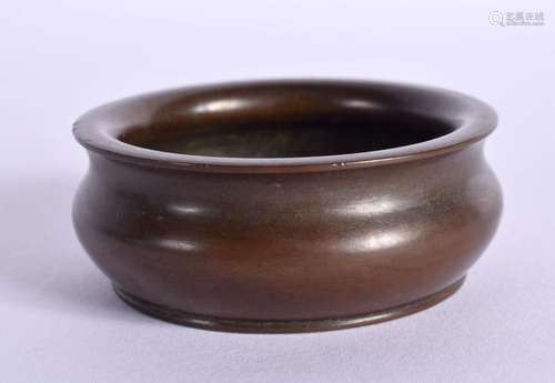 A CHINESE BRONZE CENSER 20th Century. 5.5 cm diameter.