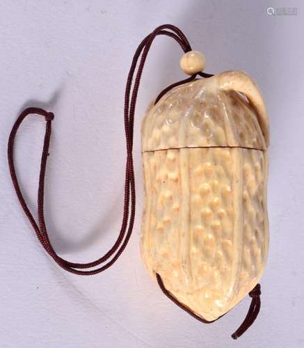 A JAPANESE CARVED BONE INRO. 6.5 cm x 3.5 cm.