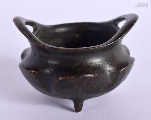 A CHINESE BRONZE CENSER 20th Century. 5 cm x 5 cm.