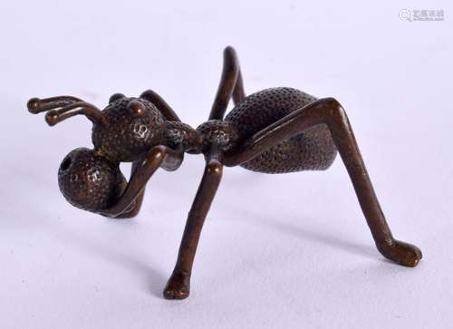 A JAPANESE BRONZE ANT OKIMONO. 4 cm x 3 cm.