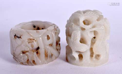 AN EARLY 20TH CENTURY CHINESE CARVED JADE ARCHERS RING Late ...