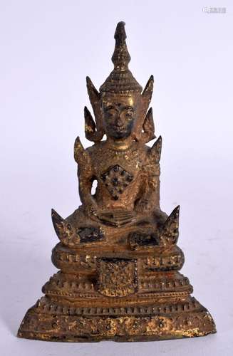 A 19TH CENTURY THAI SOUTH EAST ASIAN BRONZE BUDDHA modelled ...