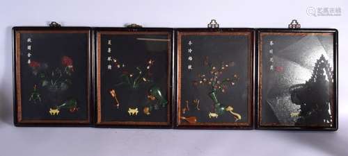 A SET OF FOUR CHINESE REPUBLICAN PERIOD LACQUERED PANELS. 38...