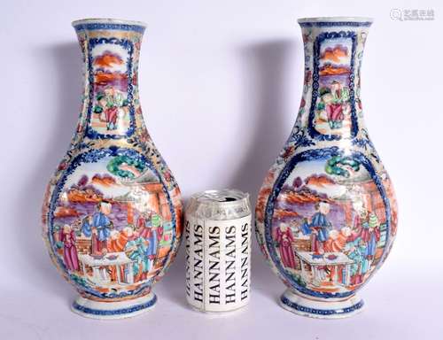 A LARGE PAIR OF 18TH CENTURY CHINESE EXPORT PORCELAIN VASES ...