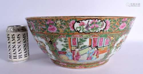 A LARGE 19TH CENTURY CHINESE FAMILLE ROSE CANTON PUNCH BOWL ...