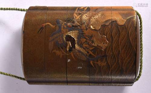 A GOOD 19TH CENTURY JAPANESE MEIJI PERIOD GOLD LACQUER INRO ...