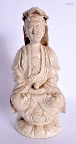 A CHINESE QING DYNASTY CRACKLE GLAZED BLANC DE CHINE FIGURE ...