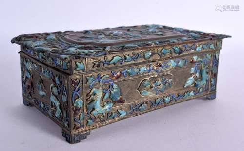 A CHINESE REPUBLICAN PERIOD WHITE METAL ENAMELLED CASKET dec...