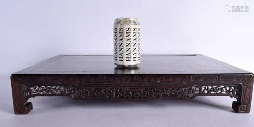 A FINE 18TH/19TH CENTURY CHINESE CARVED HARDWOOD LOW TABLE Q...