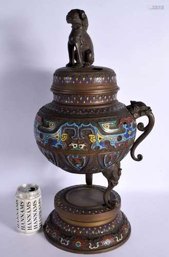 A LARGE 19TH CENTURY JAPANESE MEIJI PERIOD CHAMPLEVE ENAMEL ...