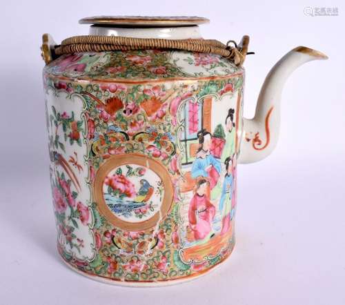 A 19TH CENTURY CHINESE CANTON FAMILLE ROSE TEAPOT AND COVER ...