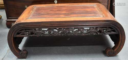 A 19TH CENTURY CHINESE CARVED HARDWOOD SCROLLING FORM OPIUM ...