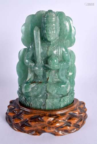 A 19TH CENTURY CHINESE CARVED AVENTURINE QUARTZ FIGURE OF A ...