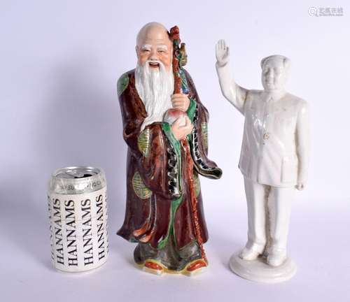 TWO CHINESE PORCELAIN FIGURES 20th Century. Largest 30 cm hi...