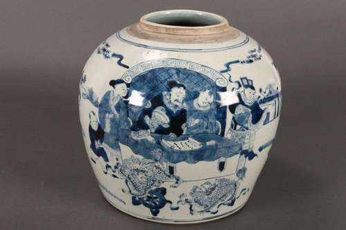 Good Chinese Blue and White Porcelain Jar,