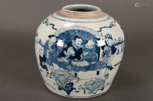 Good Chinese Blue and White Porcelain Jar,