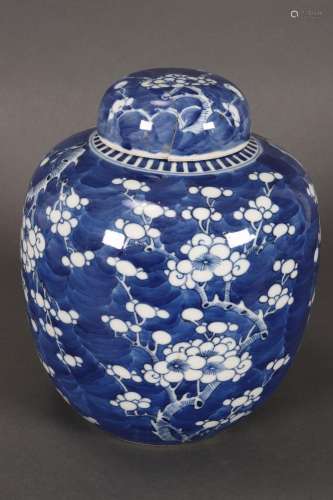Chinese Blue and White Jar and Cover,