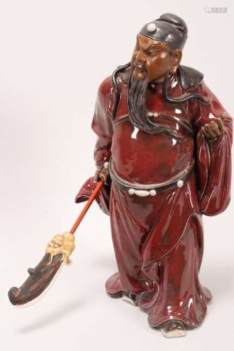 Chinese Shiwan Figure of Guan Yu,