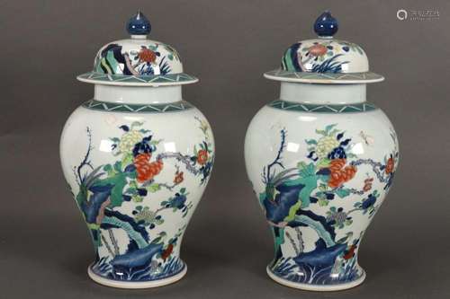 Pair of Chinese Porcelain Jars and Covers,