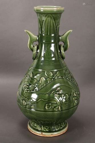 Large Chinese Green Glaze Porcelain Vase,