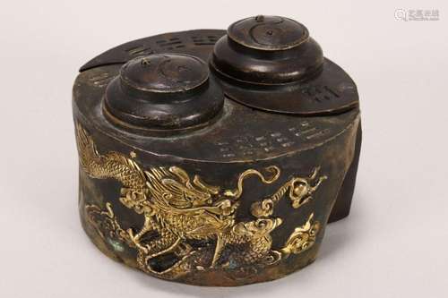 Pair of Chinese Bronze Teapots,